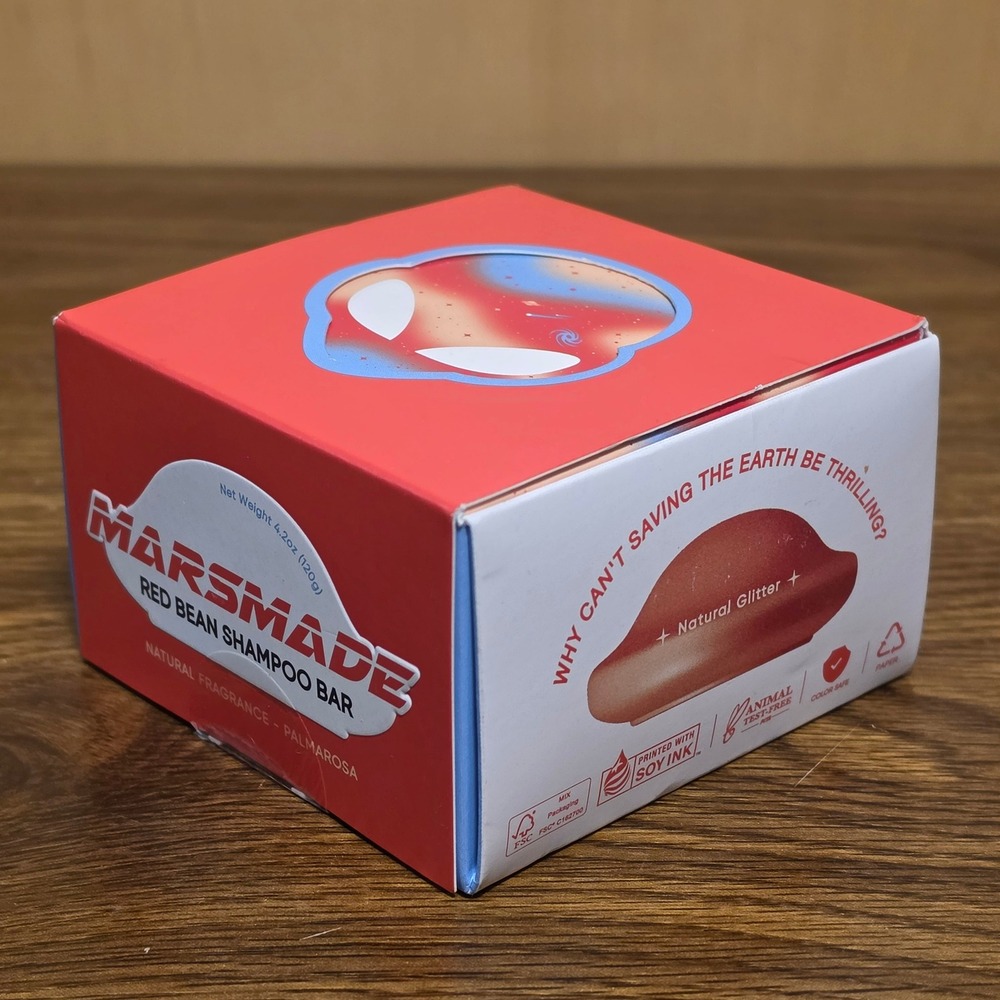 MARS MADE Red Bean Shampoo Bar 120g Palmarosa Natural Solid Shampoo NEW